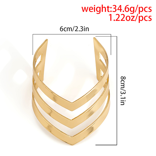 Gold jewelry,Other jewelry,Geometric Design Cut Out Gold Bracelet