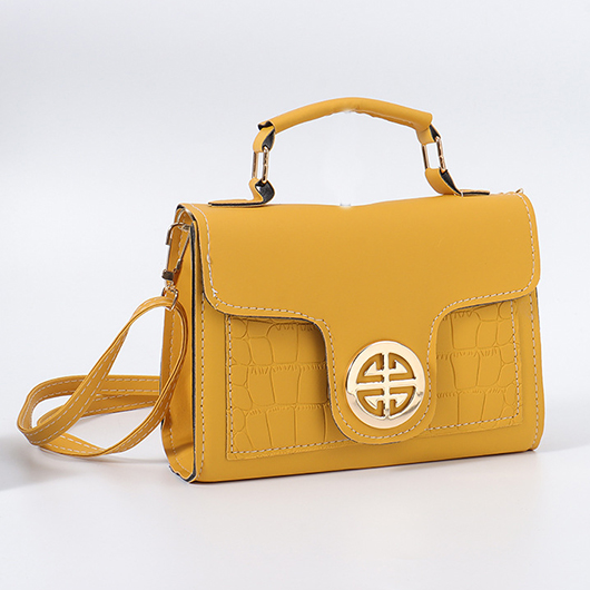 Ginger PU Detail Magnetic Crossbody Bag