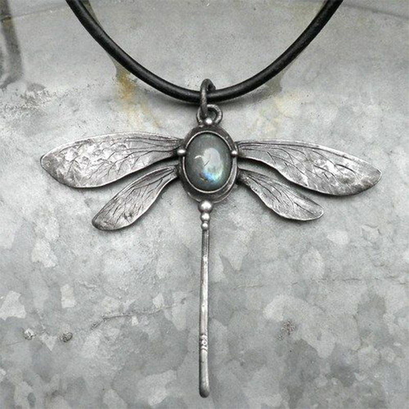 Dragonfly Design Retro Alloy Silver Necklace