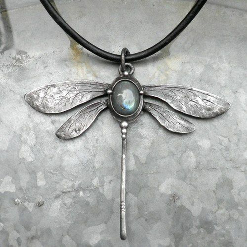Silver jewelry,Other jewelry,Dragonfly Design Retro Alloy Silver Necklace
