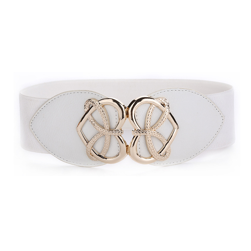 Heart Faux Leather Patchwork White Belt