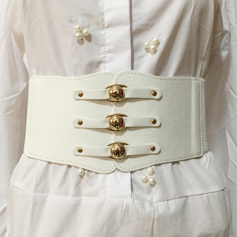 White Faux Leather Detail Patchwork Belt