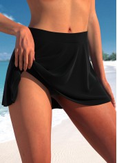 Schwarzer hochelastischer Rotita-Hosenrock mit mittlerer Taille