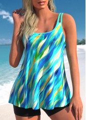 Leichtes Tankini-Set mit Cyan-Dazzle-Farbdruck
