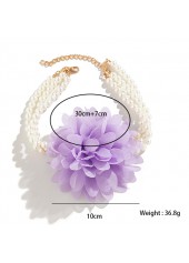 Light Purple jewelry,Other jewelry,Pearl Floral Design Light Purple Necklace