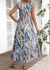 Multi Color dresses,Plants dresses,Party dresses,Elegant dresses,ROTITA Leaf Print Multi Color Maxi Dress