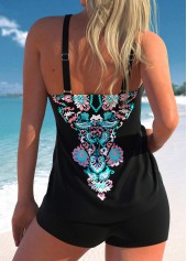 ROTITA Haut de tankini noir à imprimé cachemire Criss Cross-Pas de fond