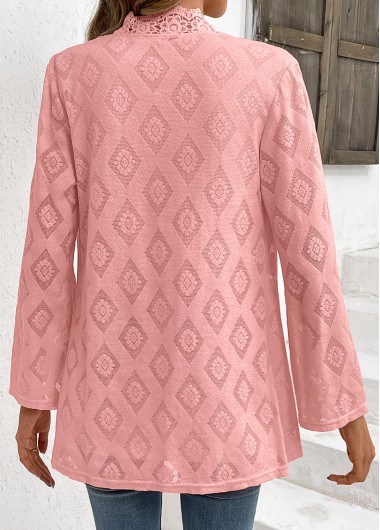 Dusty Pink tops,Plain Color tops,ROTITA Dusty Pink V Neck Fake Two Piece Twinset