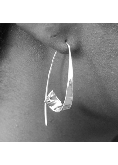 Silvery White Asymmetric Detail Alloy Earrings