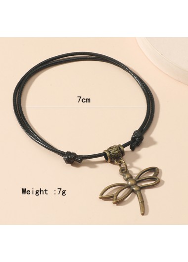 Black jewelry,Other jewelry,Dragonfly Design Retro Alloy Black Anklet