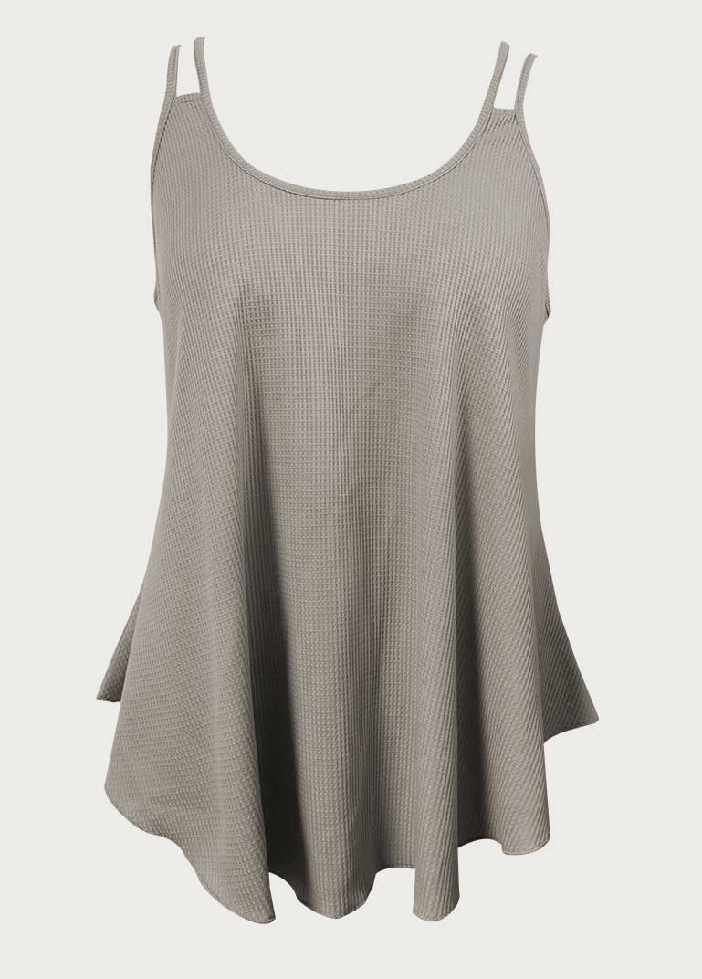 Grey Scoop Neck Sleeveless Camisole Top