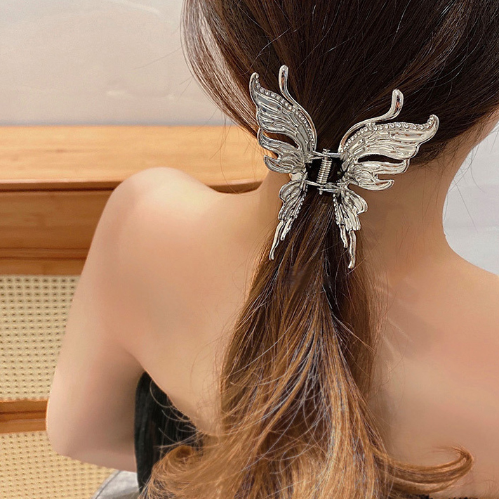 Butterfly Silver Metal Detail Alloy Barrette