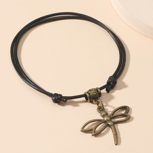 Black jewelry,Other jewelry,Dragonfly Design Retro Alloy Black Anklet