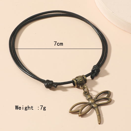 Black jewelry,Other jewelry,Dragonfly Design Retro Alloy Black Anklet