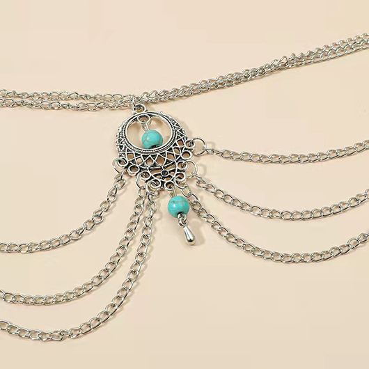 Silver jewelry,Other jewelry,Layered Design Hollow Detail Silver Anklet