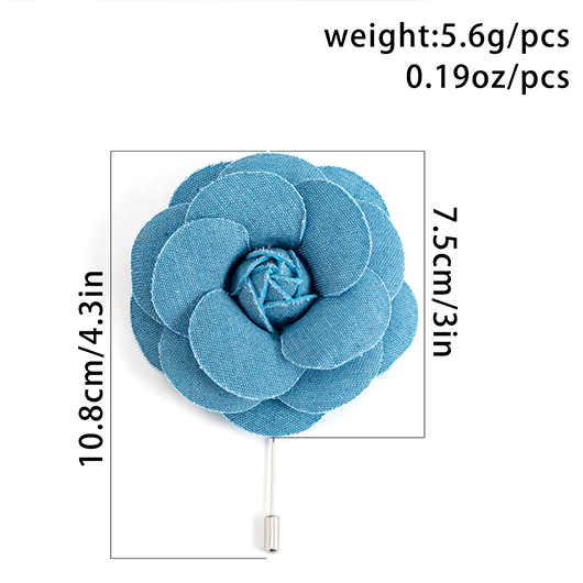 Dusty Blue jewelry,Other jewelry,Rose Stereoscopic Flowers Design Dusty Blue Brooch