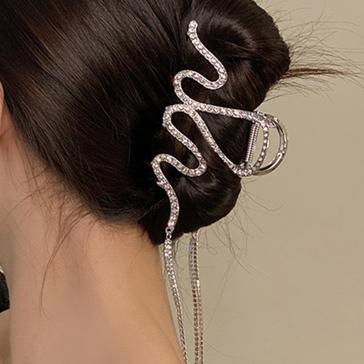 Silvery White Alloy Detail Hair Accessories