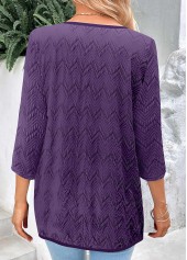 Dark Purple tops,Paisley tops,Floral tops,ROTITA Fake 2in1 Paisley Print Dark Purple Blouse