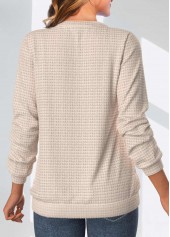 Light Camel tops,Leopard tops,ROTITA Patchwork Leopard Light Camel Round Neck Sweatshirt