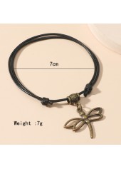 Black jewelry,Other jewelry,Dragonfly Design Retro Alloy Black Anklet