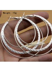 Silver jewelry,Other jewelry,Round Geometric Design Silver Alloy Earrings