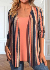 ROTITA Plus Size Brick Red Cardigan and Tank Top