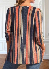 Brick Red plus size,Geometric plus size,Striped plus size,ROTITA Plus Size Brick Red Cardigan and Tank Top