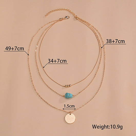 Gold jewelry,Other jewelry,Layered Design Beads Metal Detail Gold Necklace