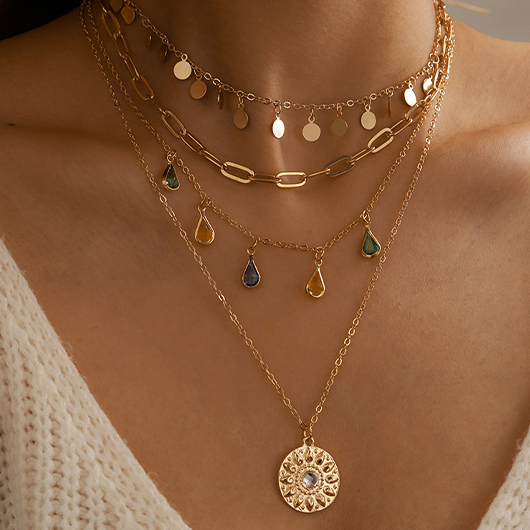 Round Golden Necklaces & Pendants