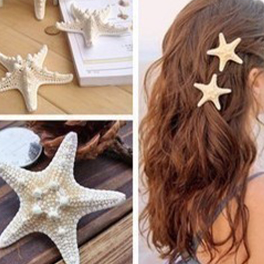 Star Design Raw White Hair Accessories