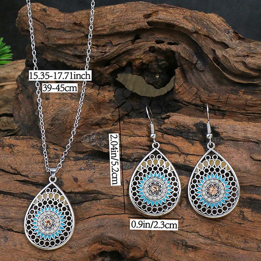 Silvery White jewelry,Other jewelry,Waterdrop Silvery White Necklace and Earrings