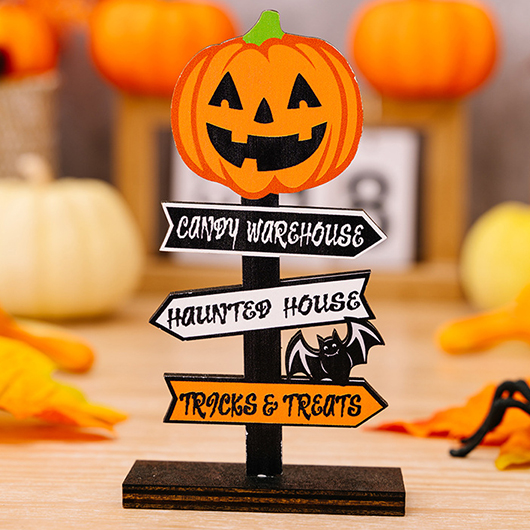 Pumpkin Print Orange Halloween Bat Decoration