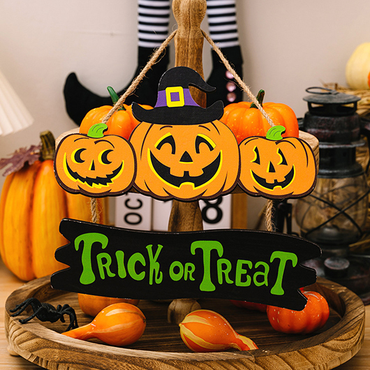 Halloween Letter Pumpkin Print Orange Pendant