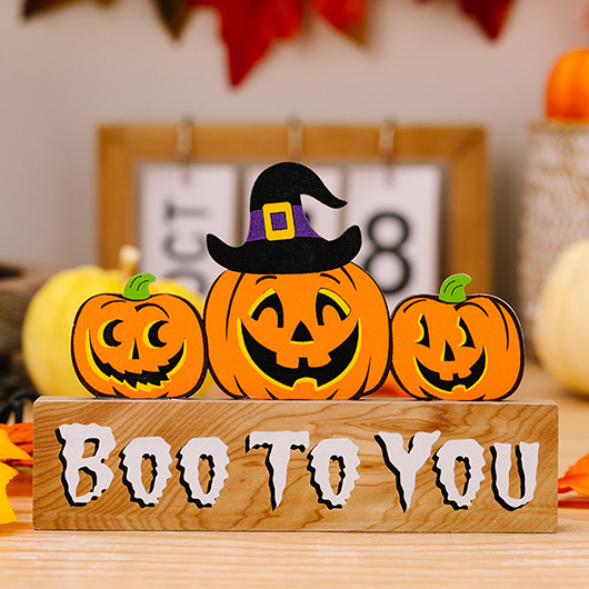 Pumpkin Print Orange Halloween Letter Decoration