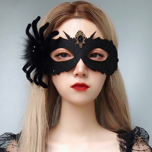 Spider Halloween Black Tie Party Mask