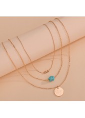 Gold jewelry,Other jewelry,Layered Design Beads Metal Detail Gold Necklace