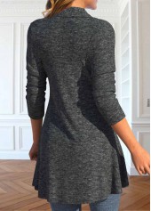 Dark Grey tops,Geometric tops,Striped tops,ROTITA Geometric Print Dark Grey Fake Two Piece Twinset