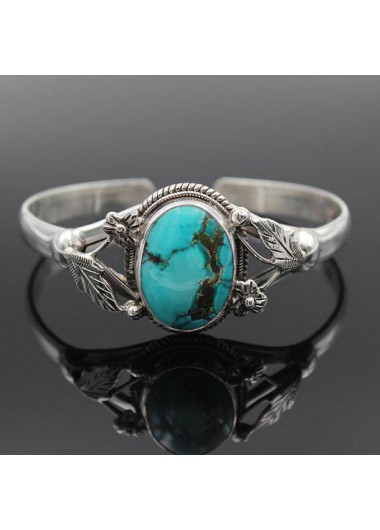 Vintage Design Oval Turquoise Alloy Bangle product