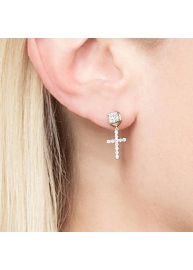 Cross Gold Alloy Hot Drilling Earrings product