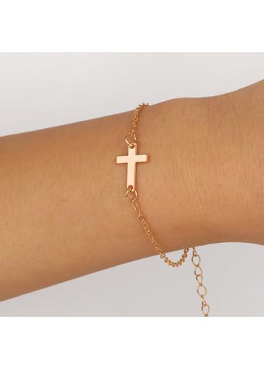 Cross Gold Simple Design Alloy Bracelet product
