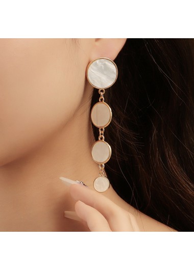 Round Design Gold Alloy Detail Earrings product