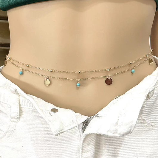 ceinture ronde en alliage doré