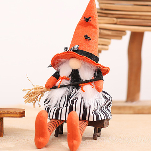Halloween Cute Witch Costume Orange Decoration