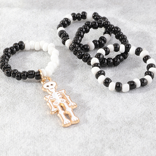 Black jewelry,Halloween Black Seed Beads Rings Set