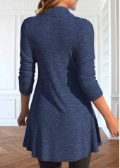 Navy tops,Geometric tops,Striped tops,ROTITA Plus Size Navy Geometric Print Fake Two Piece Twinset