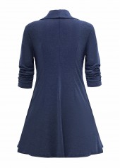 Navy tops,Geometric tops,Striped tops,ROTITA Plus Size Navy Geometric Print Fake Two Piece Twinset