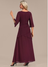 Wine Red dresses,Plain Color dresses,Party dresses,Elegant dresses,ROTITA Breathable Wine Red A Line Maxi Dress