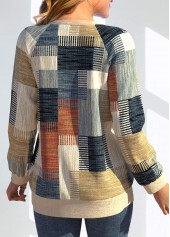 Multi Color tops,Geometric tops,Striped tops,ROTITA Button Geometric Print Multi Color Long Sleeve Cardigan