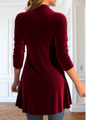 Wine Red tops,Plain Color tops,ROTITA Sequin Wine Red Square Neck Fake Two Piece Twinset