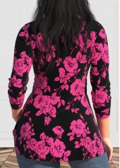 Hot Pink plus size,Black plus size,Floral plus size,Plants plus size,ROTITA Valentine's Day Plus Size Twist Hot Pink T Shirt